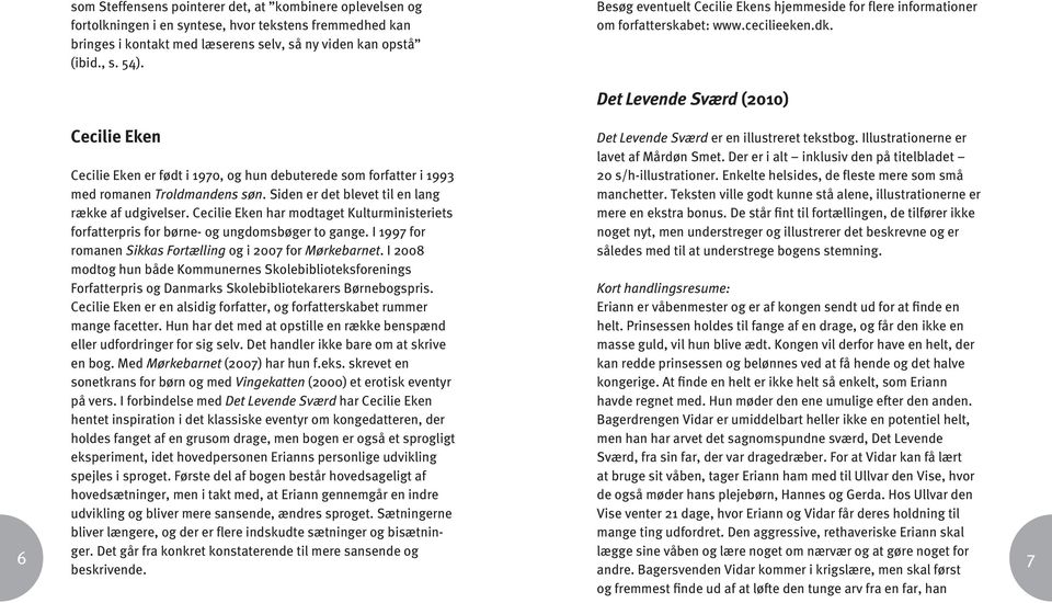 litteraturguide Det Levende Sværd til Cecilie Ekens martin blok johansen og  anette øster - PDF Gratis download