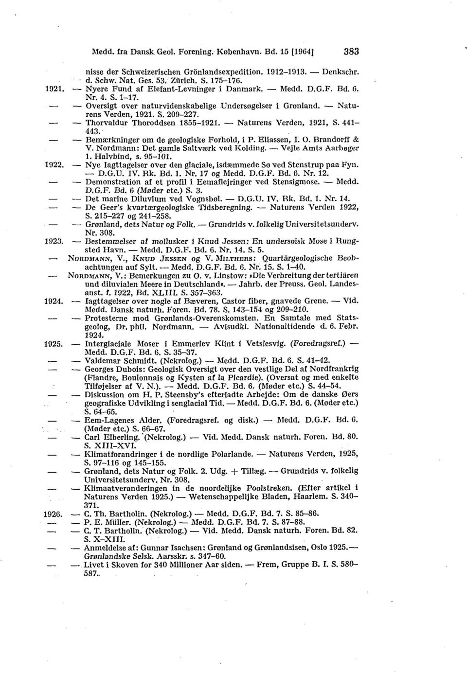 Thorvaldur Thoroddsen 1855-1921. Naturens Verden, 1921, S. 441-443. Bemærkninger om de geologiske Forhold, i P. Ellassen, I. O. Brandorff & V. Nordmann: Det gamle Saltværk ved Kolding.