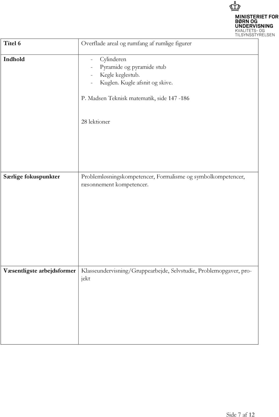 Madsen Teknisk matematik, side 147-186 28 lektioner Problemløsningskompetencer, Formalisme