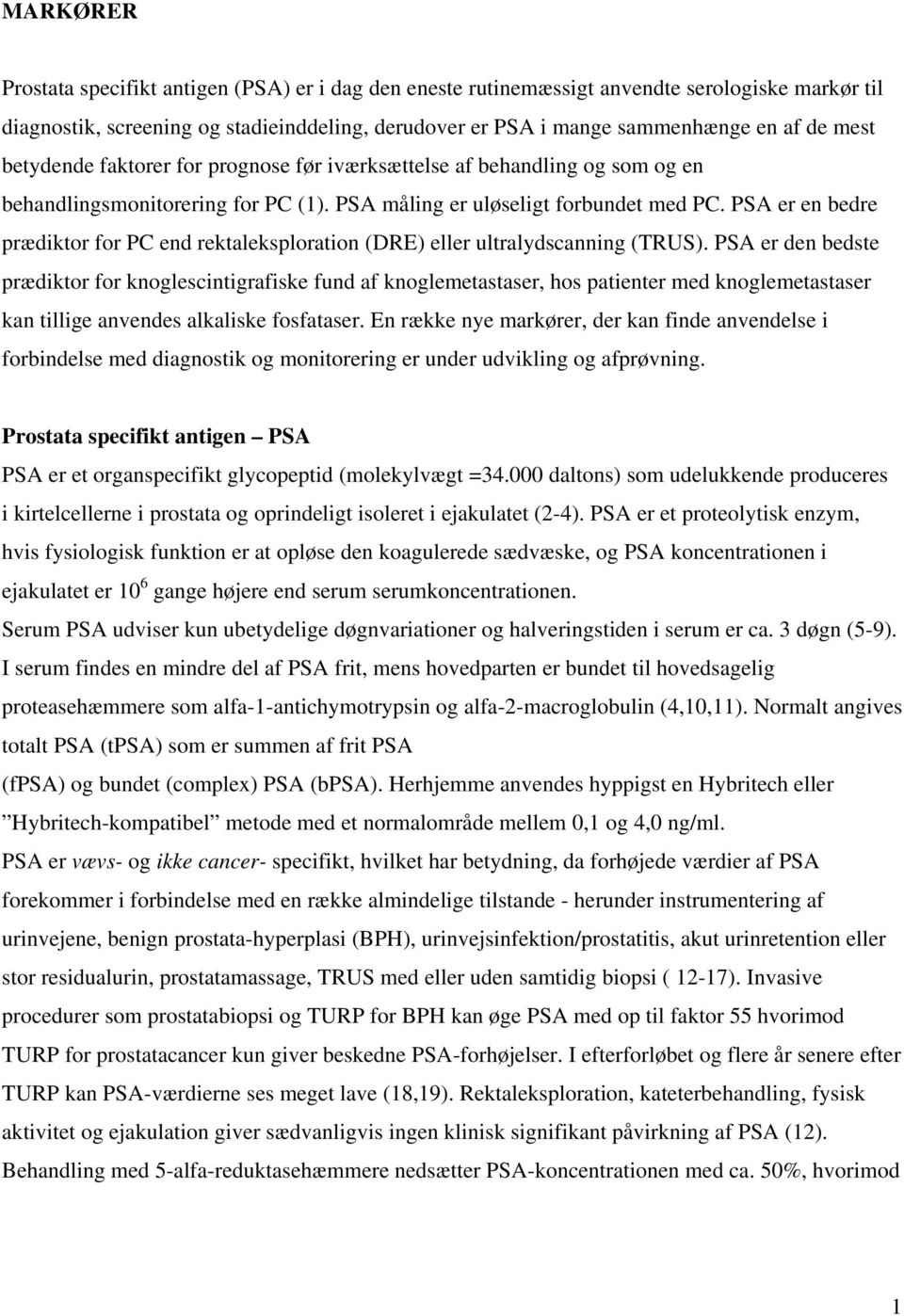 MARKØRER Prostata specifikt antigen PSA - PDF Free Download