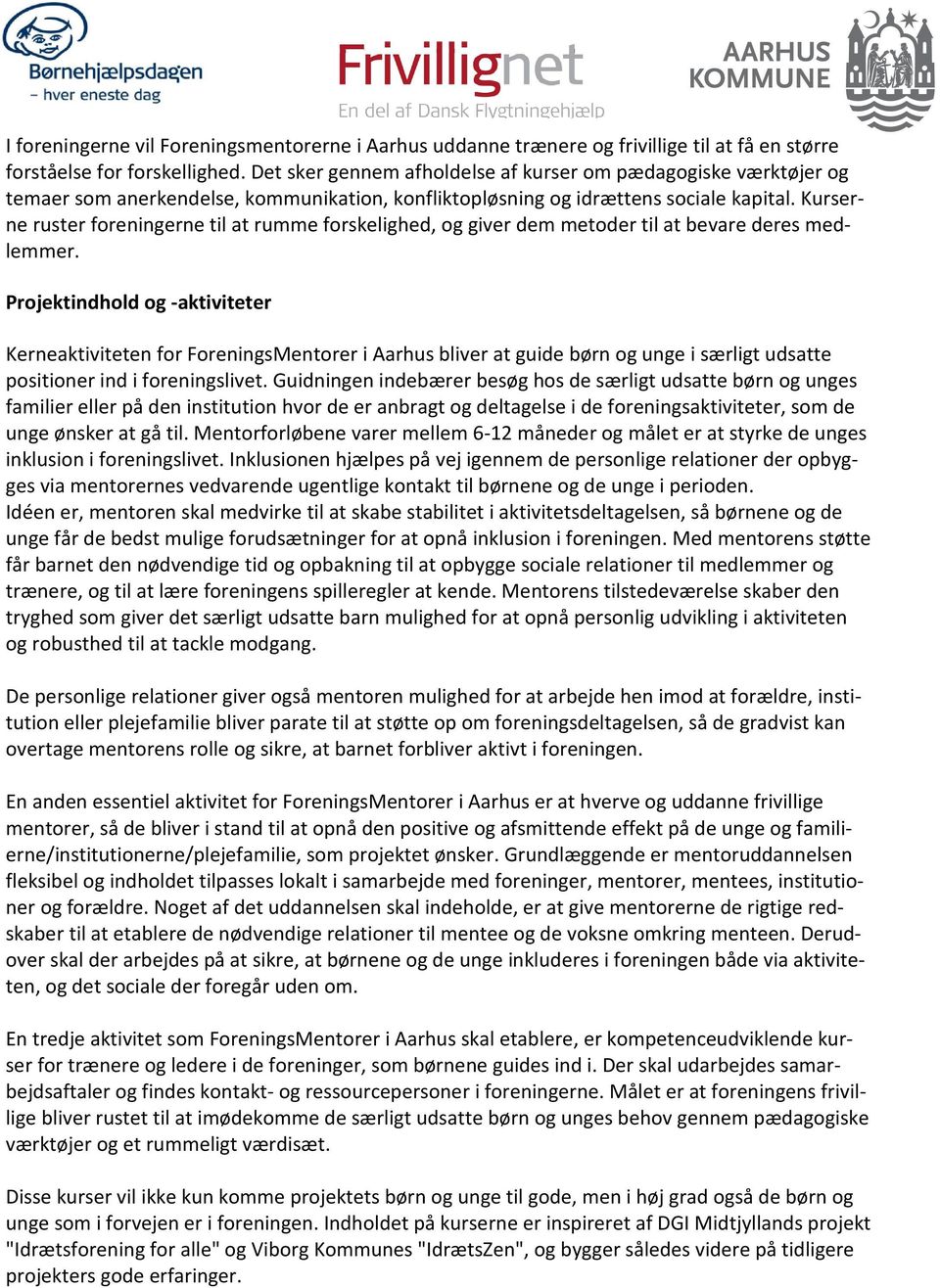 cabriolet Inspektion kold Projektbeskrivelse: ForeningsMentorer i Aarhus - PDF Gratis download