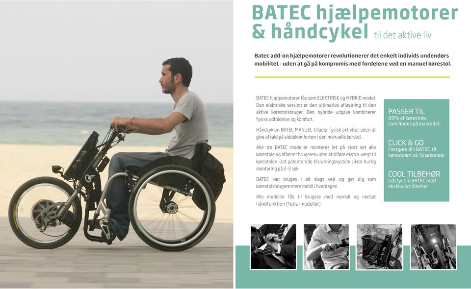 Håndcyklen BATEC MANUEL tillader fysisk aktivitet uden at give afkald på siddekomforten i den manuelle kørstol.