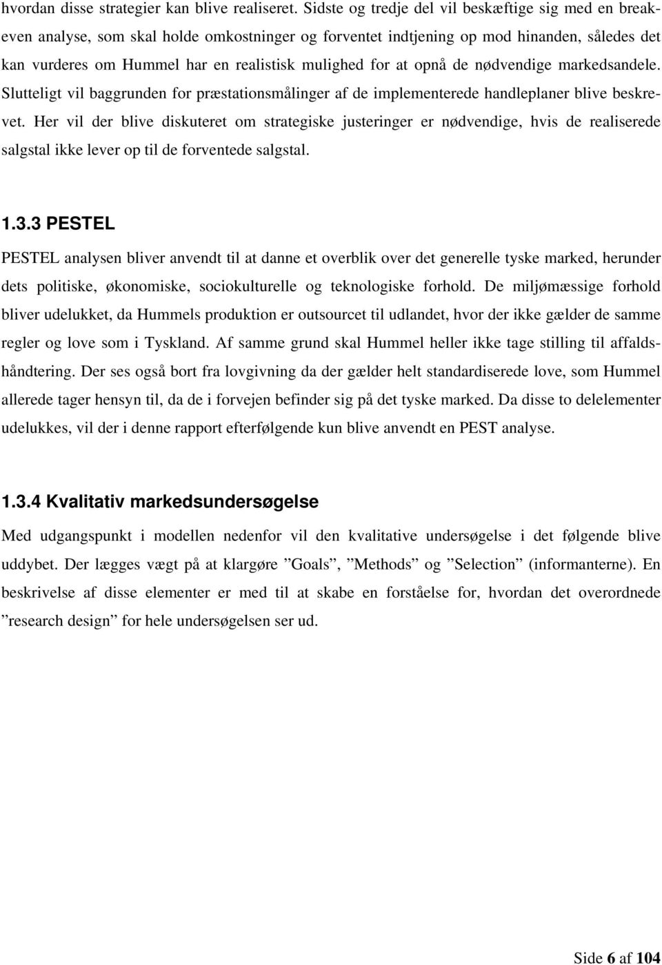 Hummels potentielle på det tyske marked for og -sko - PDF Gratis download
