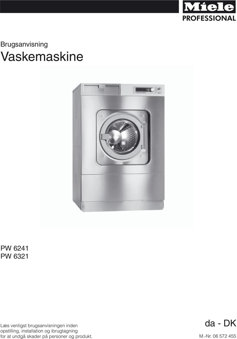 Vaskemaskine. da - DK. Brugsanvisning PW 6241 PW PDF Gratis download