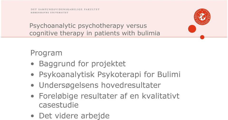 Psykoanalytisk Psykoterapi for Bulimi Undersøgelsens