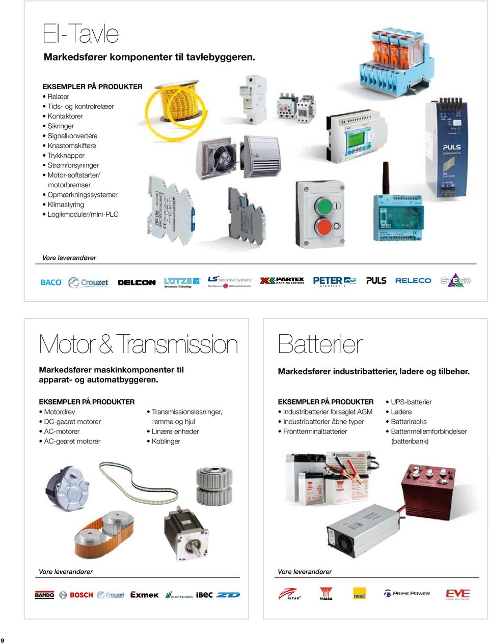 Klimastyring Logikmoduler/mini-PLC Motor & Transmission Markedsfører maskinkomponenter til apparat- og automatbyggeren.