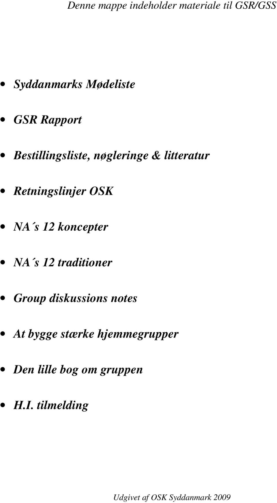 koncepter NA s 12 traditioner Group diskussions notes At bygge
