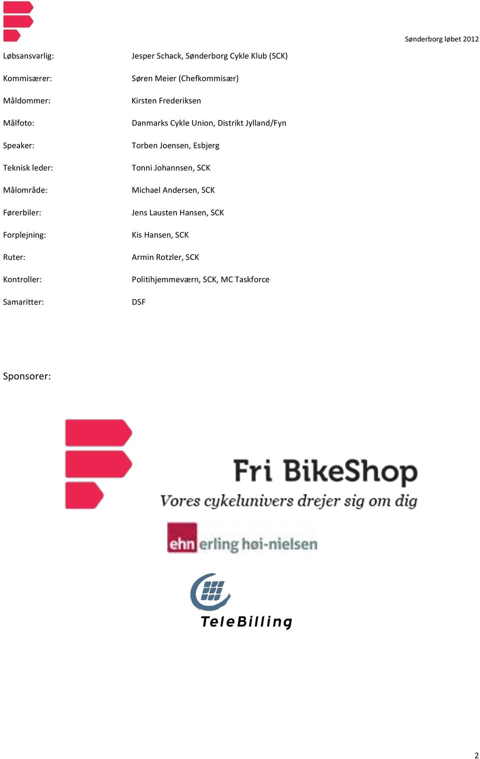 Sønderborg Løbet afd. af Lindbergsport Damecup. Arrangør: Sønderborg Cykle  Klub - PDF Gratis download