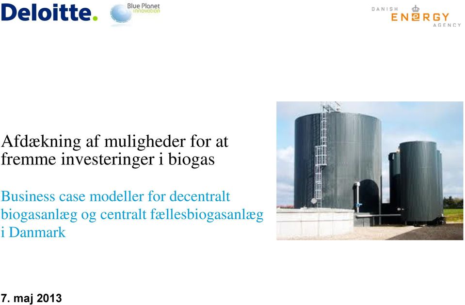 modeller for decentralt biogasanlæg og