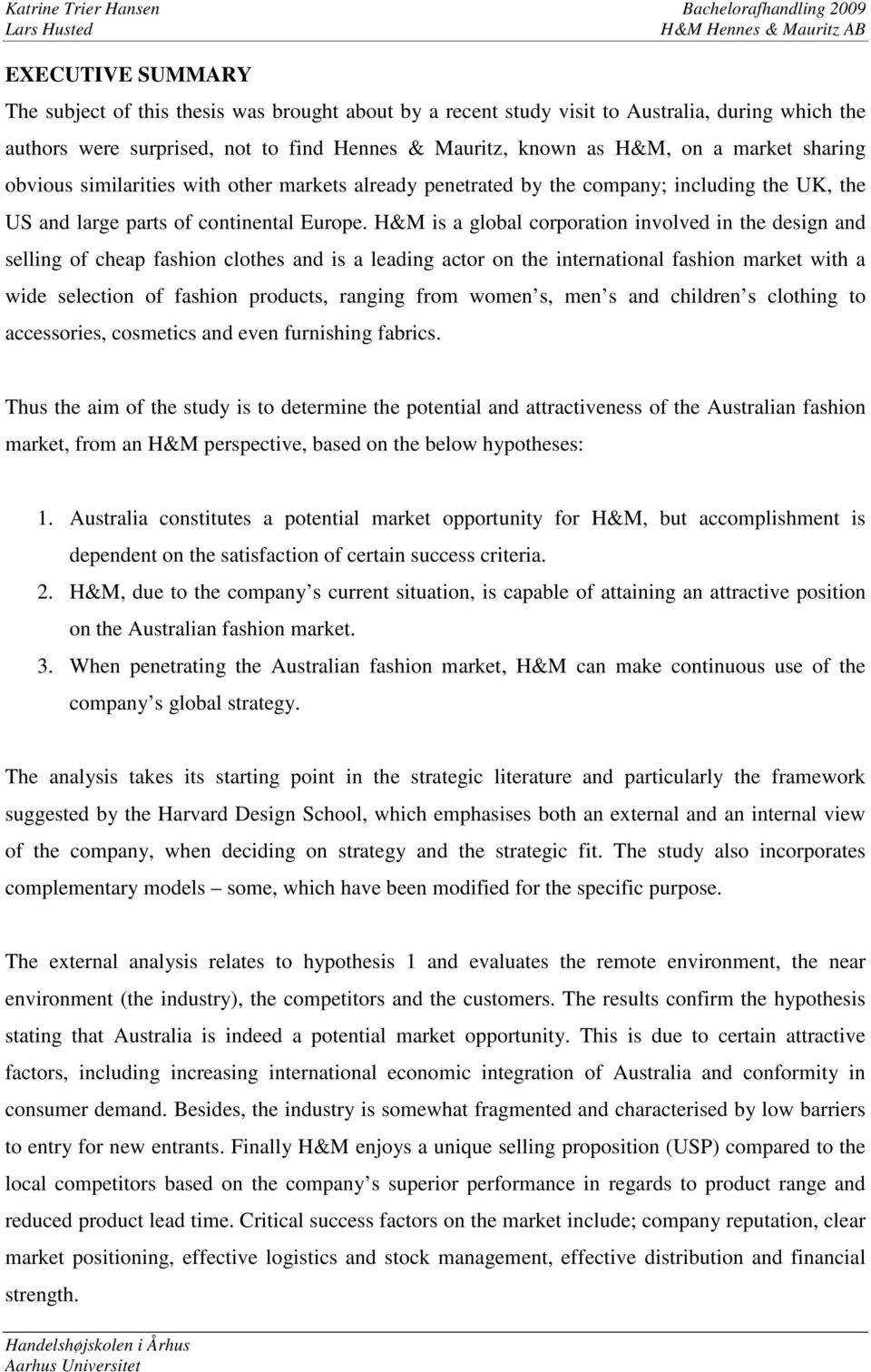 H&M på det australske marked - PDF Free Download