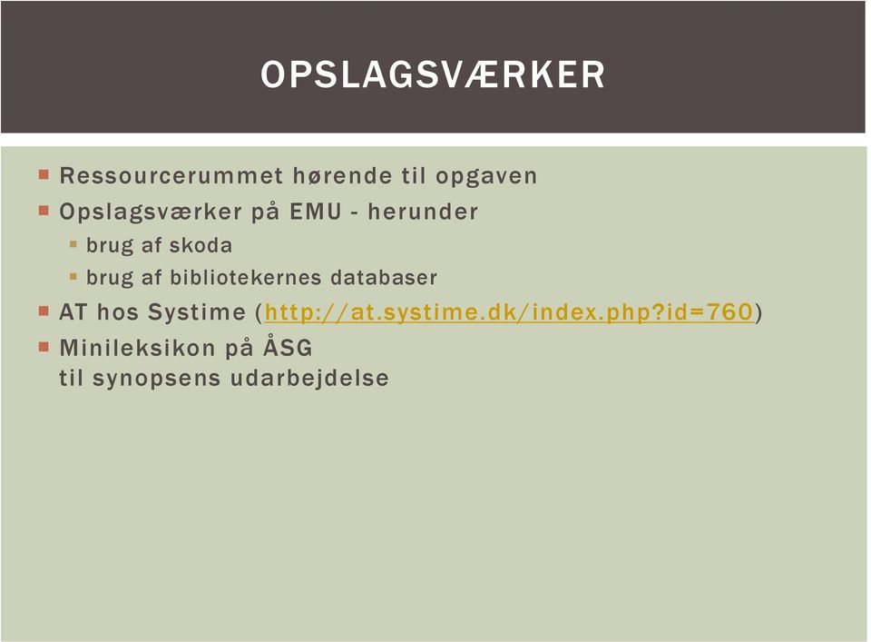 bibliotekernes databaser AT hos Systime (http://at.