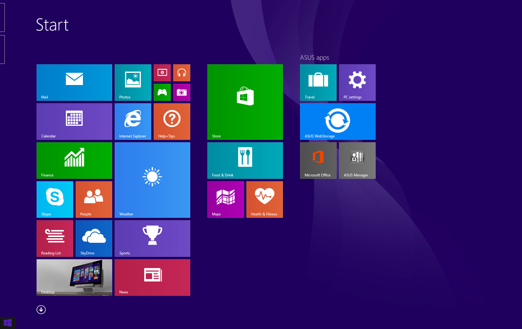 Startknap Startknappen er tilbage i Windows 8.1, og den kan bruges til at skifte mellem de seneste to apps, du har åbnet.