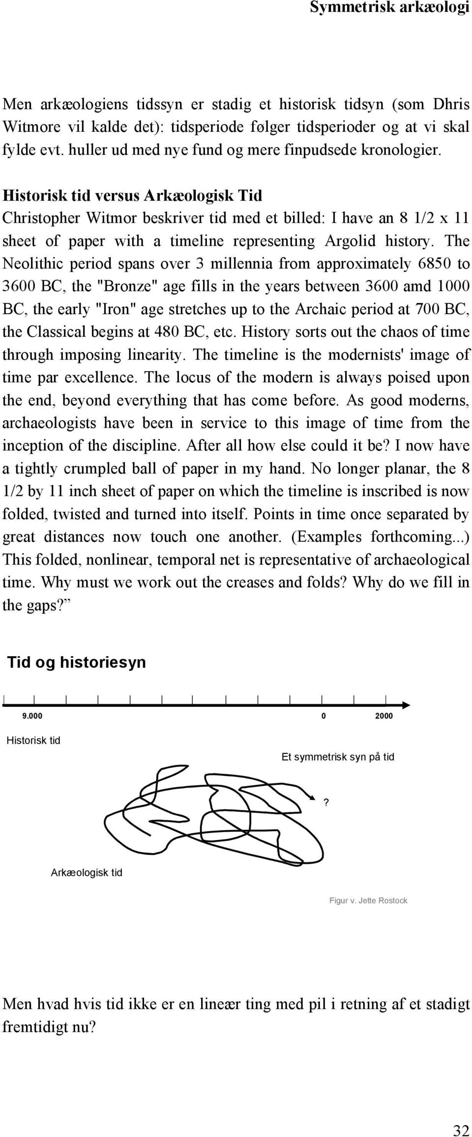 Historisk tid versus Arkæologisk Tid Christopher Witmor beskriver tid med et billed: I have an 8 1/2 x 11 sheet of paper with a timeline representing Argolid history.