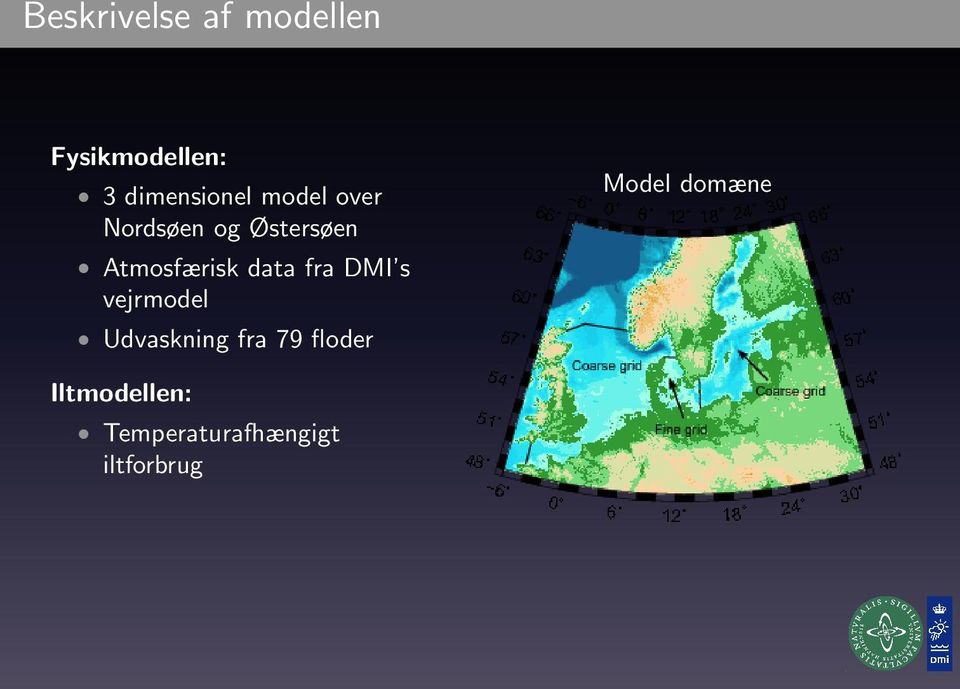 Atmosfærisk data fra DMI s vejrmodel Udvaskning