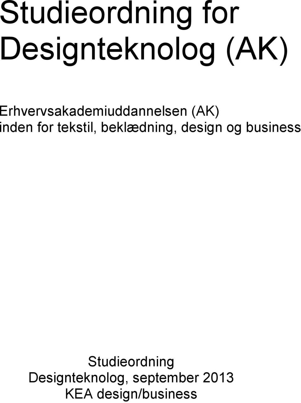 Studieordning for Designteknolog (AK) - PDF Free Download