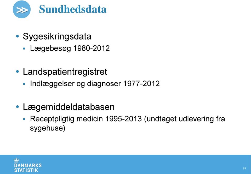 diagnoser 1977-2012 Lægemiddeldatabasen