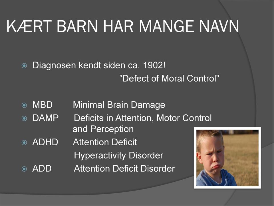 Damage Deficits in Attention, Motor Control and Perception
