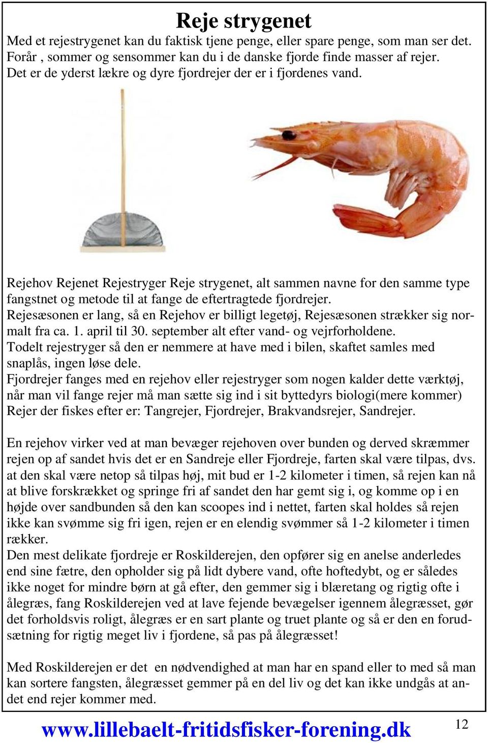 Rejehov Rejenet Rejestryger Reje strygenet, alt sammen navne for den samme type fangstnet og metode til at fange de eftertragtede fjordrejer.