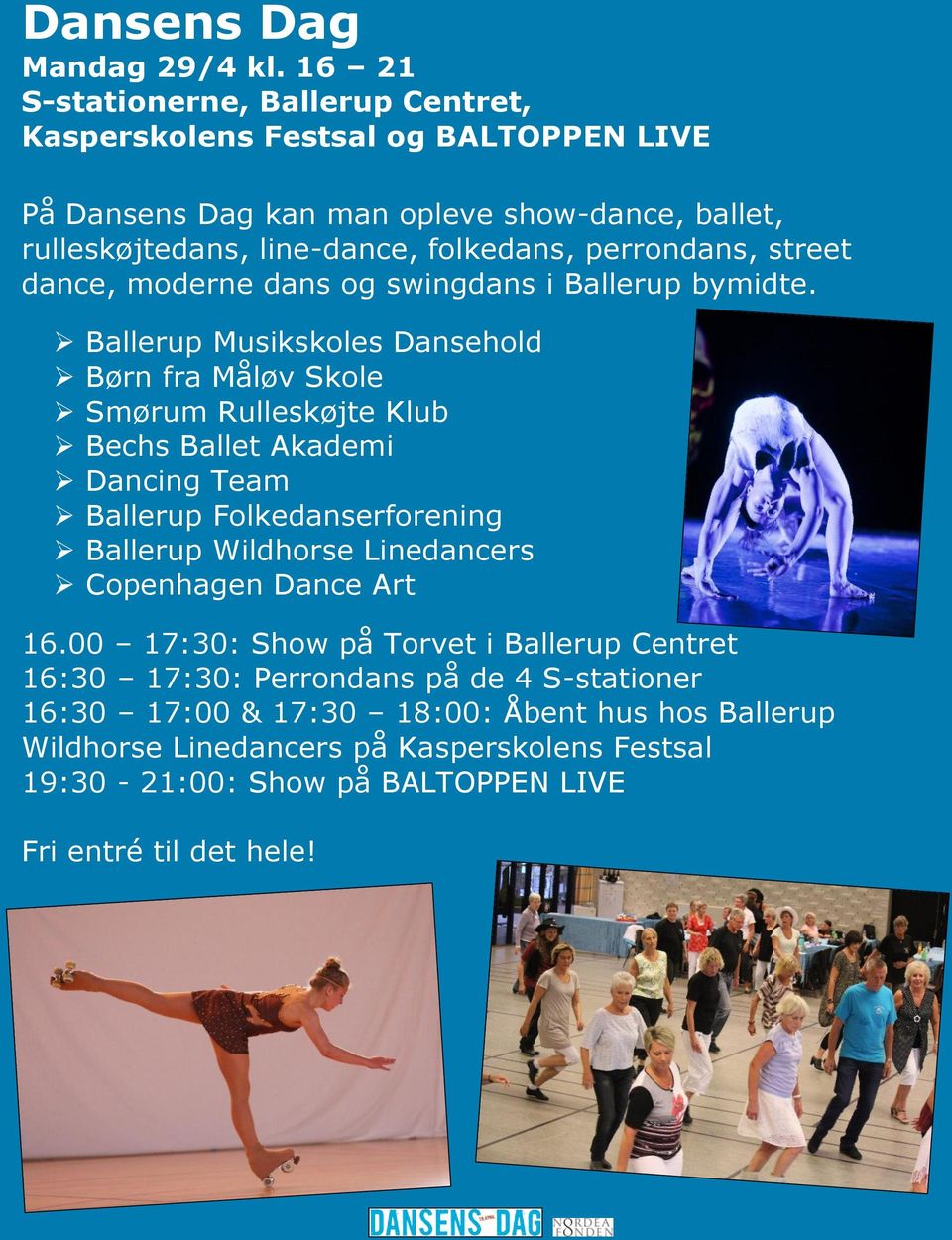 perrondans, street dance, moderne dans og swingdans i Ballerup bymidte.