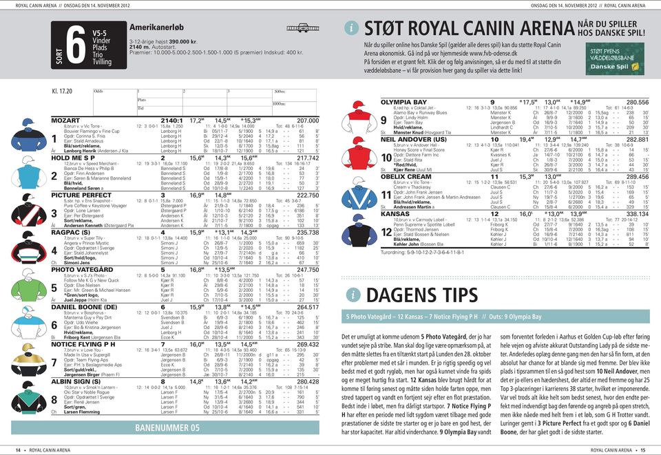 Når du spiller online hos Danske Spil (gælder alle deres spil) kan du støtte Royal Canin Arena økonomisk. Gå ind på vor hjemmeside www.fvb-odense.dk På forsiden er et grønt felt.