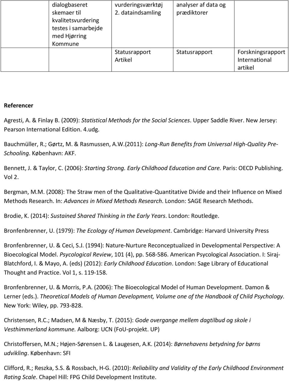 (2009): Statistical Methods for the Social Sciences. Upper Saddle River. New Jersey: Pearson International Edition. 4.udg. Bauchmüller, R.; Gørtz, M. & Rasmussen, A.W.