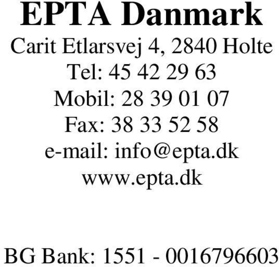 07 Fax: 38 33 52 58 e-mail: info@epta.
