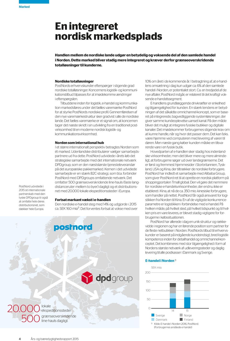 PostNord udvidede i 2015 sit internationale partnerskab med den tyske DPDgroup til også at omfatte hele deres distributionsnet, som dækker hele Europa.