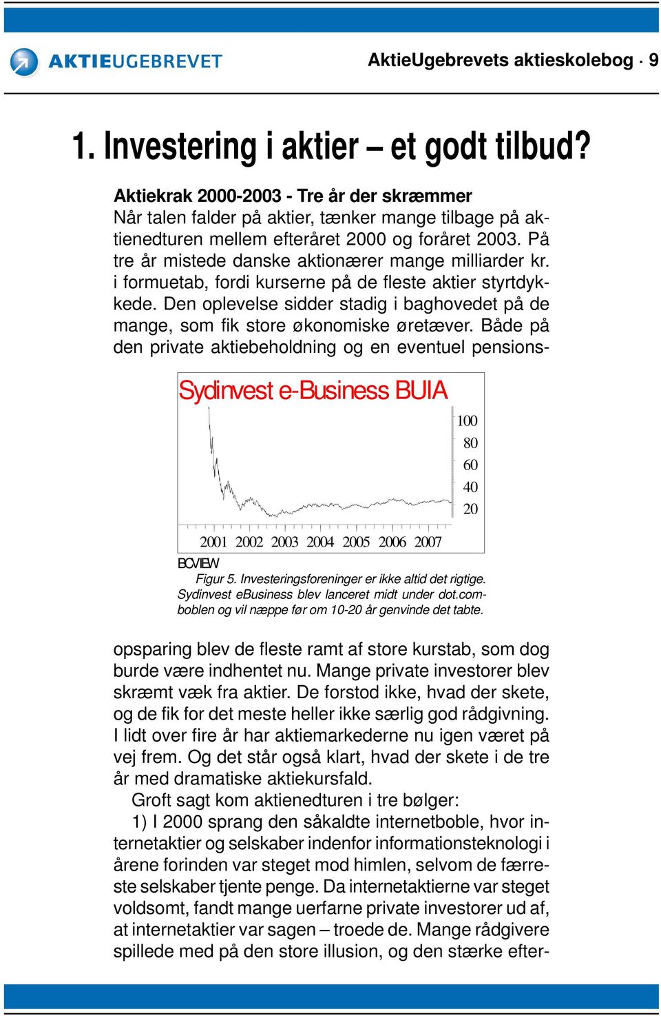 Aktiekrak 2000-2003 - Tre år der skræmmer Når talen falder på aktier, tænker mange tilbage på aktienedturen mellem efteråret 2000 og foråret 2003.