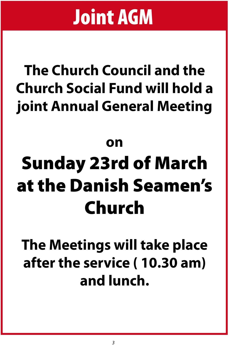 of March at the Danish Seamen s Church The Meetings