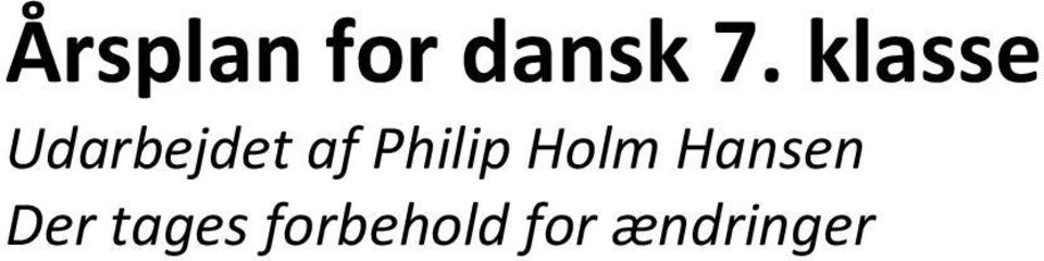 Philip Holm Hansen D