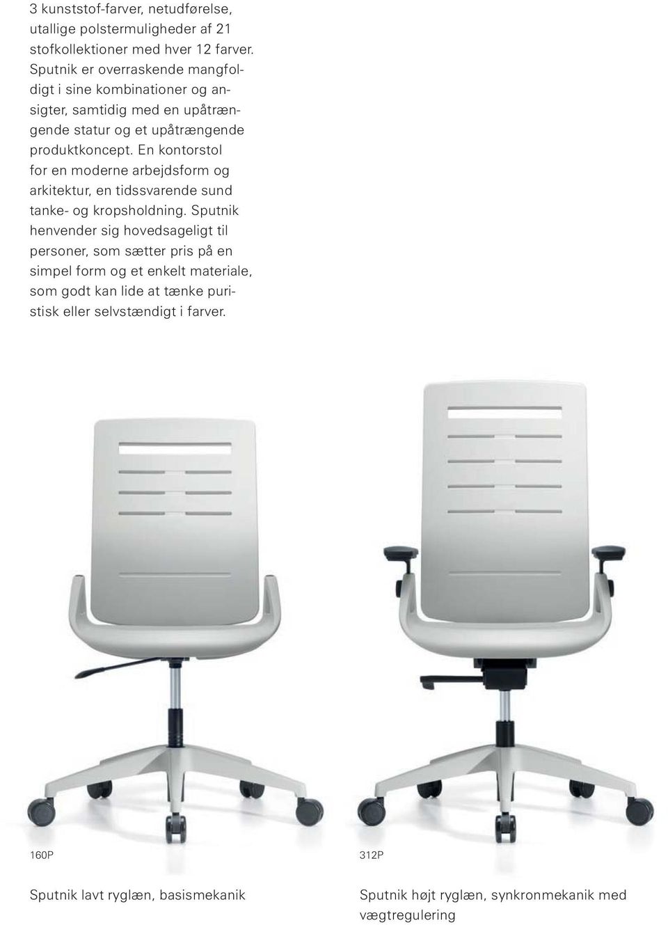 En kontorstol for en moderne arbejdsform og arkitektur, en tidssvarende sund tanke og kropsholdning.