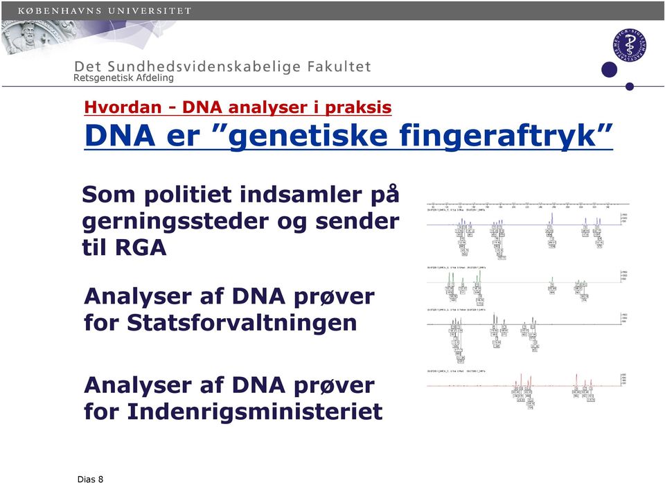 og sender til RGA Analyser af DNA prøver for