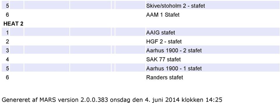5 Aarhus 1900-1 stafet 6 Randers stafet Genereret af