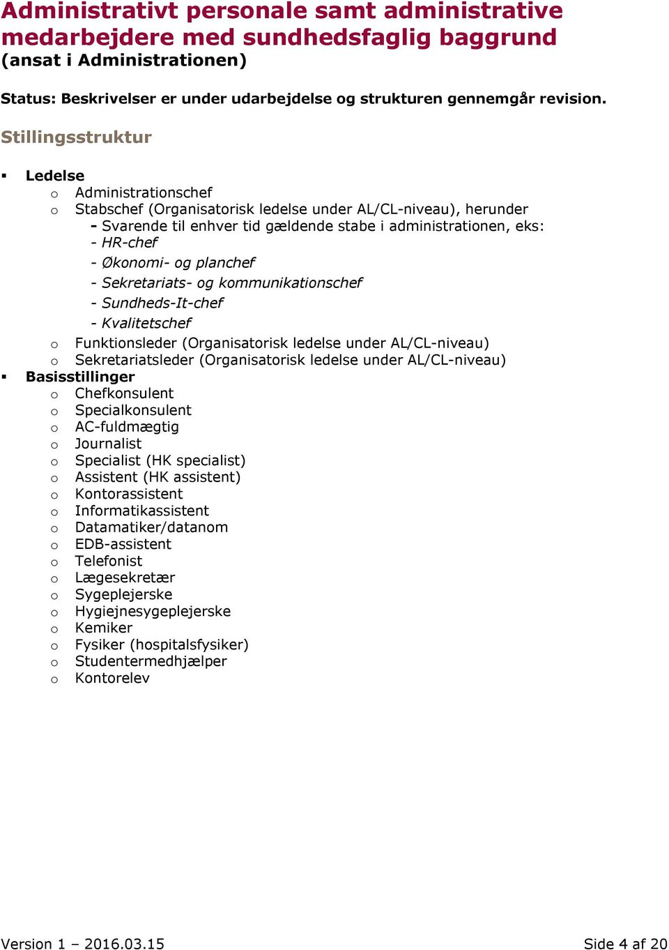 Oversigt - stillings- og funktionsstrukturer - PDF Gratis download