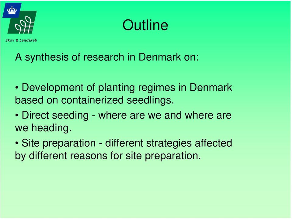 Direct seeding - where are we and where are we heading.