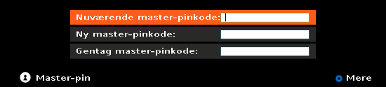 Master PIN-kode Master PIN-koden er den kode, du benytter til ændring af PIN-kode og ved køb af fx erotiske film i Waoo! s TV portal. Du kan altid ændre din Master PIN-kode.