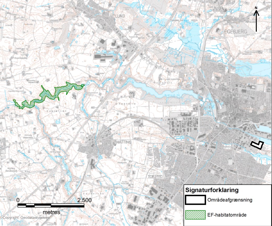 Figur 8.4-3 Placering af Natura-2000 område nr. 236 i forhold til projektområdet.