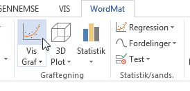 Lad curseren blive i tabellen og vælg igen WordMat værktøjet Regression -> Lineær Lineær regression udført vha.