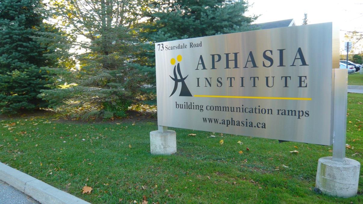 Vi mangler Aphasia Institute i Toronto, Canada Lokalcenter, hvor personer med afasi og deres familier kan opnå et fællesskab med andre i samme situation.