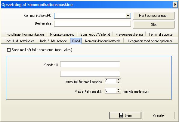 Fanebladet Inde/Ude service er en opsætning som bruges hvis man benytter statusoplysningerne fra CompuClock i andre systemer, der så læser informationerne fra T6POP.