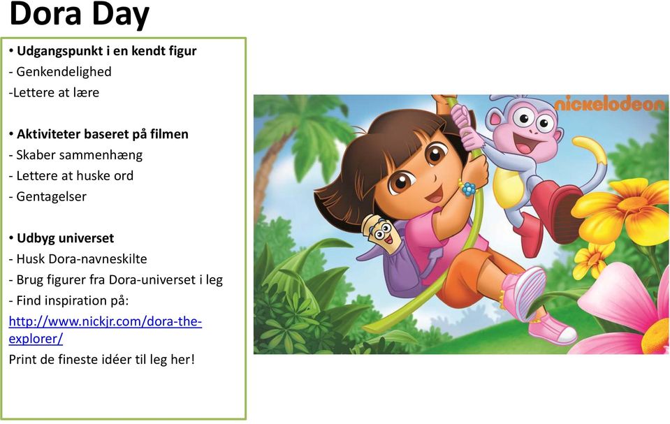 universet Husk Dora navneskilte Brug figurer fra Dora universet i leg Find