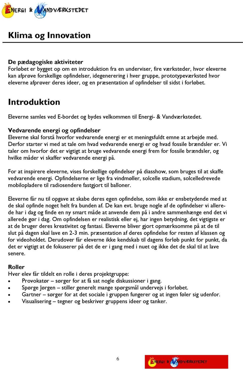 Klima og Innovation. LÆRERVEJLEDNING - PDF