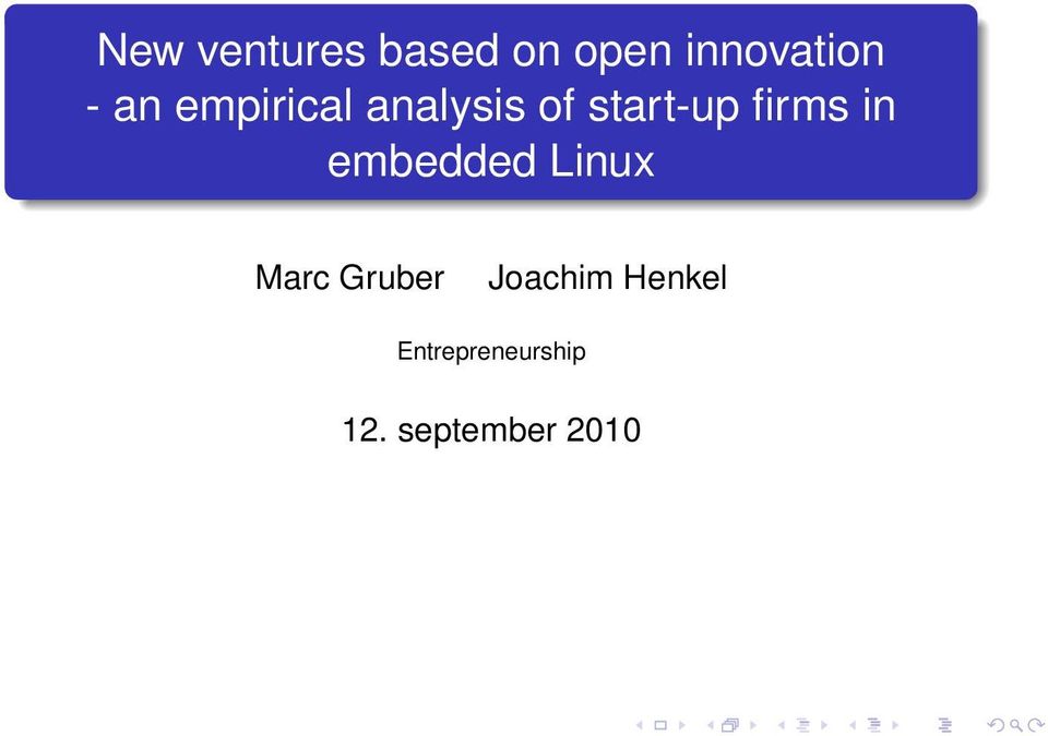 in embedded Linux Marc Gruber Joachim