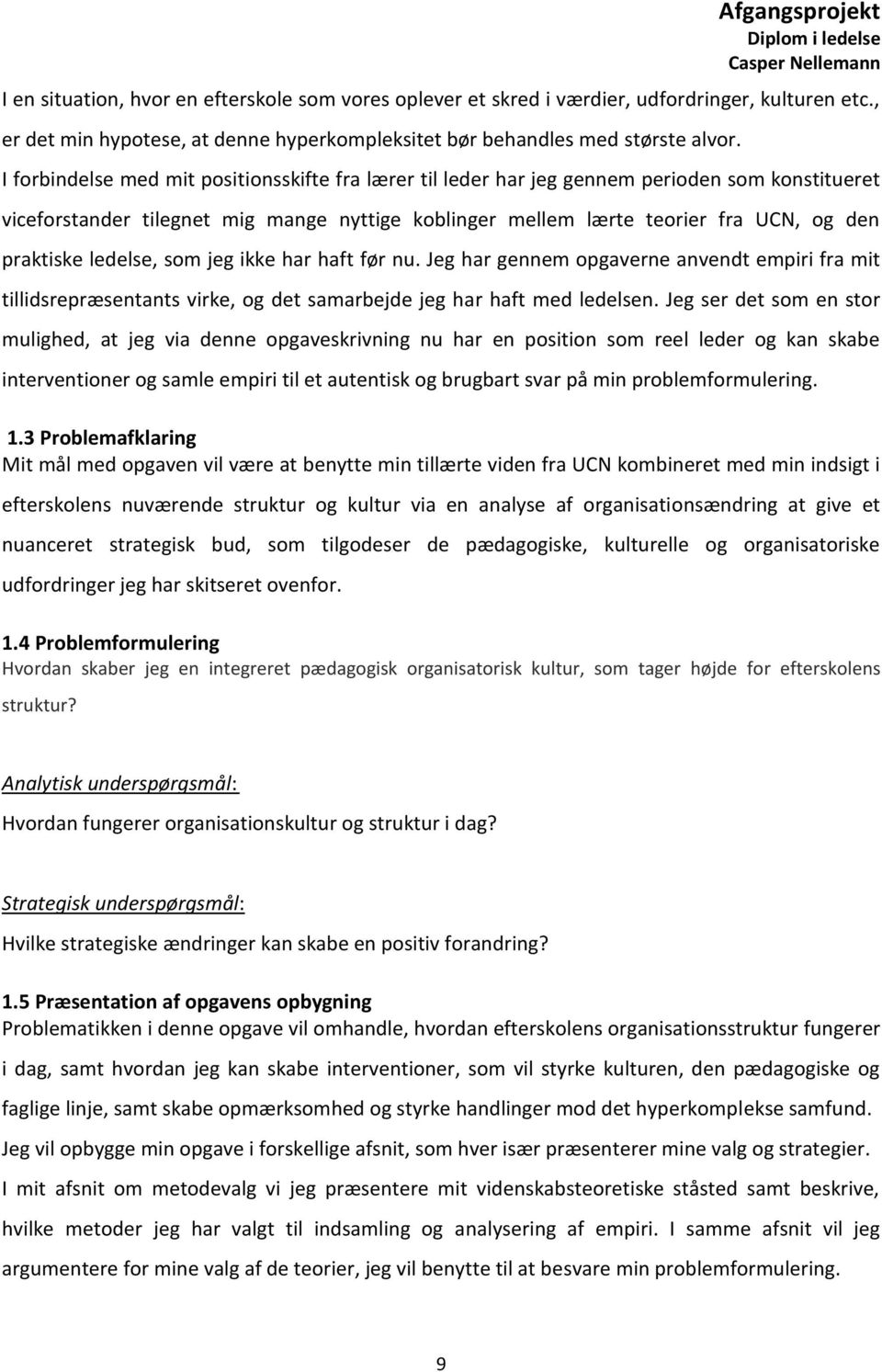 Efterskole. En fri organisation. Afgangsprojekt Diplom i ledelse Casper  Nellemann - PDF Free Download