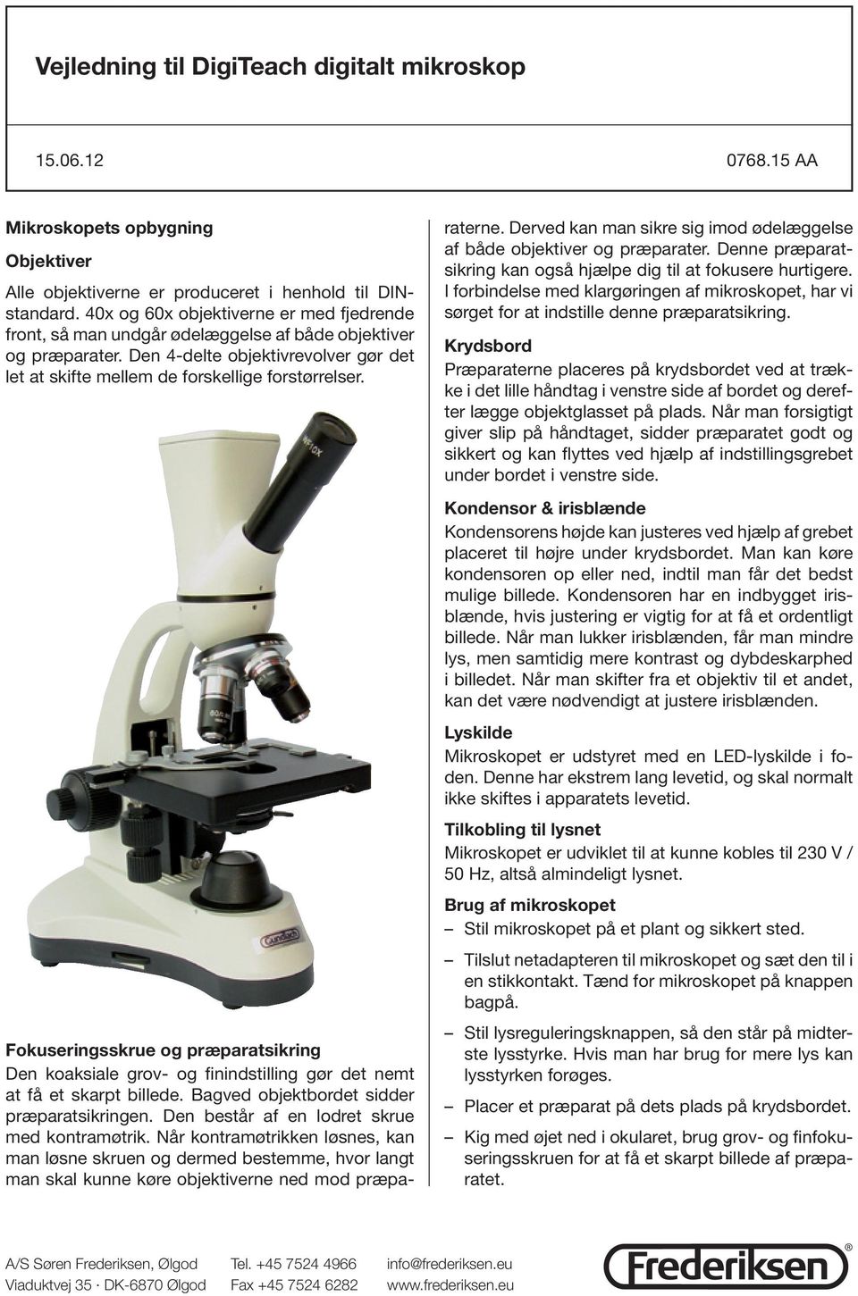 Vejledning til DigiTeach digitalt mikroskop - PDF Gratis download