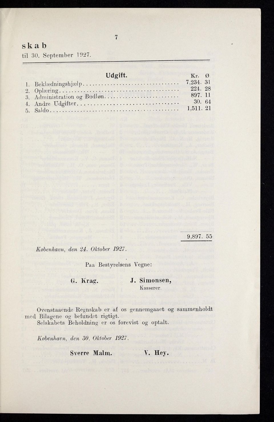 9,897. 55 Paa Bestyrelsens Vegne: O. Krag. J. Simonsen, Kasserer.