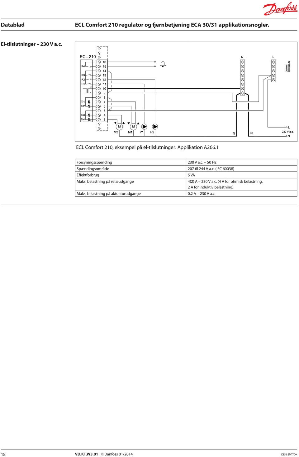50 Hz Spændingsområde 207 til 244 V a.c. (IEC 60038) Effektforbrug Maks. belastning på relæudgange Maks.