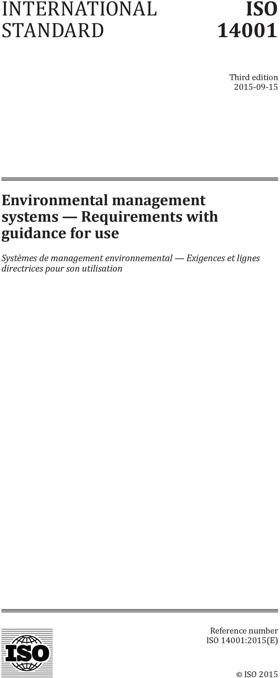 use Systèmes de management environnemental Exigences et lignes