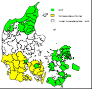 Region Syddanmark og kommuner Region Syddanmark er i test med pilot kommuner. Fuld drift forventes fra 1. april 2013.