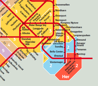 Ligeledes henviste Metro Service til, at der på informationstavlerne på stationen er opsat et zonekort til brug for udregning af det nødvendige antal zoner, hvoraf det fremgår, at der skal tages